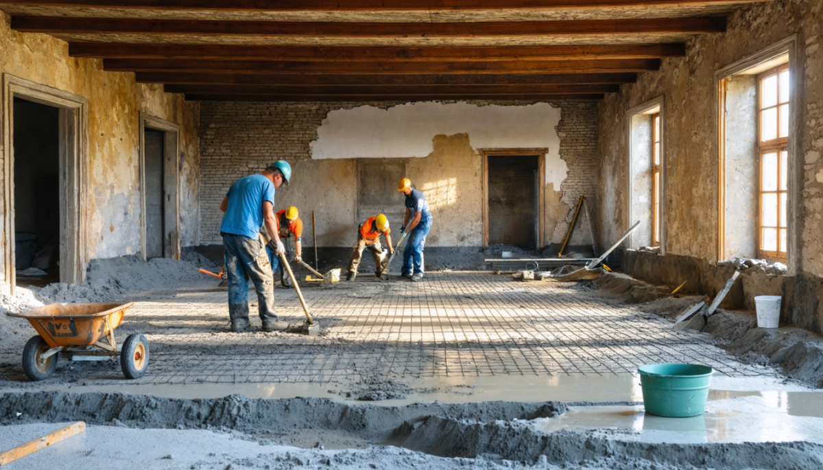 découvrez comment construire une dalle sur terre battue dans une maison ancienne en surmontant les défis liés à l'humidité pour assurer solidité et durabilité.